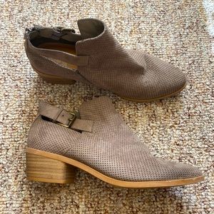 Grey Ankle Booties with Side Buckle
